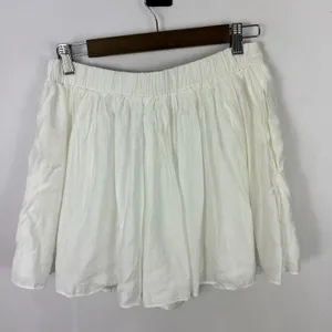 Pookie & Sebastian Skort Womens Large White Elastic Waist Flowy Mini Boho Beachy thumbnail 5