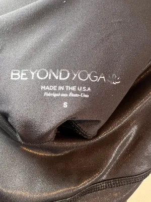 Beyond Yoga High Rise 7/8 Athletic Leggings Foil Black Yoga Gym Pilates Sz Small thumbnail 10