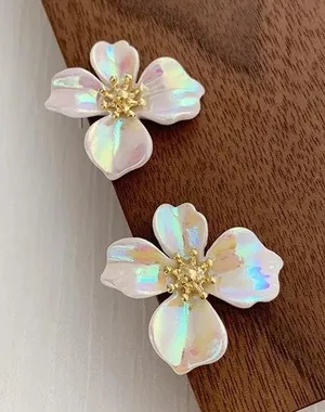 Shiny Flower Stud Earrings Multiple thumbnail 2