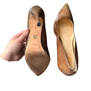 VC SIGNATURE Leather Snake Print Pointed‎ Toe Heel Sz 9.5 thumbnail 5