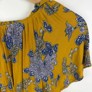 By Anthropologie Robin Tiered Mini Dress Small Yellow Floral Paisley Boho‎ Flowy thumbnail 3
