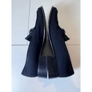 Vintage Y2K Retro Paloma Loafers Womens 9 Black Canvas Block Heel‎ Minimalist thumbnail 6