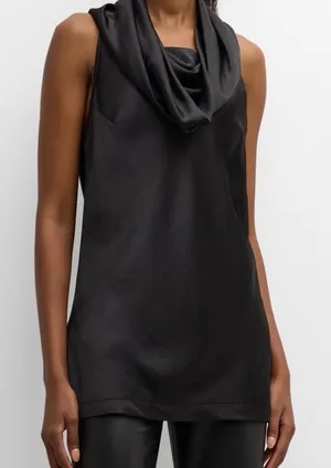 Finley Cowl Neck Blouse in Hammered Satin‎ Size XL thumbnail 1