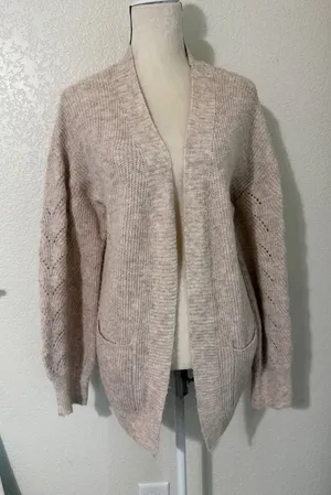 Alexis‎ Taylor New York Open Front Cardigan Sweater, Size Large thumbnail 1