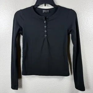 White Fox boutique Give me the details long sleeves top black SZ:S thumbnail 3