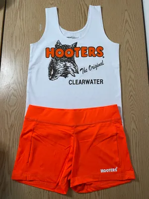 New Hooters girl Uniform tank and shorts Outfit size Medium thumbnail 1