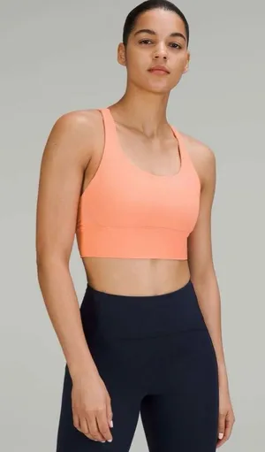 lululemon Energy Longline Ribbed Bra in Sunny Coral Size 2 thumbnail 1
