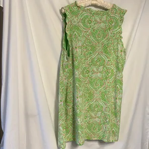 Crown & Ivy Preppy Floral Green and Pink Dress XL thumbnail 4