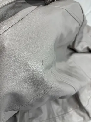 Guess Faux Leather Asymmetrical Moto Jacket Stone Grey Size XXL thumbnail 6