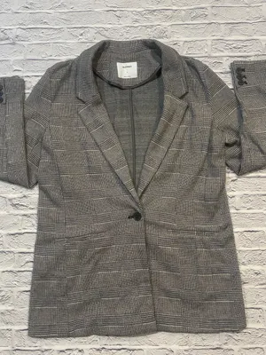 NWOT Old Navy Gray Glen Plaid‎ Open-Front Blazer thumbnail 2