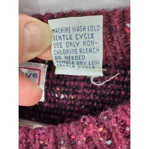 Brittany Bay Sweater Womens Large Burgundy Black Snowflake Knit Wool Blend Retro thumbnail 3