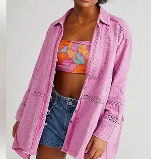 We The Free Ranch Wash Denim Shirt in Size Small thumbnail 1