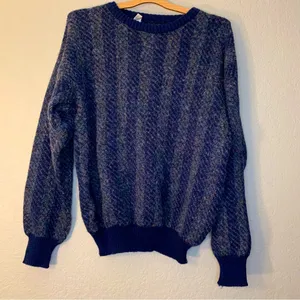 Vintage Wool Blend Striped Grandpa Sweater Size XL thumbnail 1