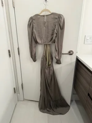 Boutique Olive Green Maxi Dress Size Small thumbnail 6