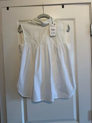 Zara Cream Sleeveless Bow Tie Blouse thumbnail 2