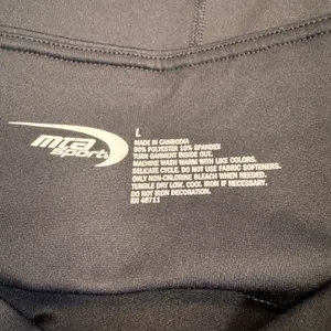 MTA Sport Athletic Leggings High Waist Activewear Side Stripe Black Large‎ L thumbnail 5