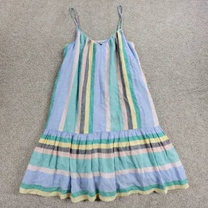 Rails Womens Ari Dress Small Blue Jamaica Stripe Spaghetti Strap V Neck Sundress thumbnail 1