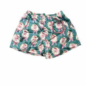 🎅✨ Christmas Santa Pajama Short Set w/‎ Velvet Bows – Size Large NWT 🎁 thumbnail 5