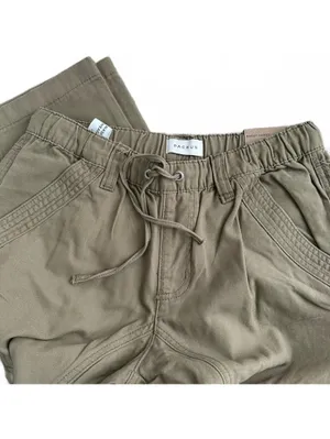 Pacsun Cotton Drawstring Waist Baggy Cargo Pants NWT Aloe Olive Green Small thumbnail 6