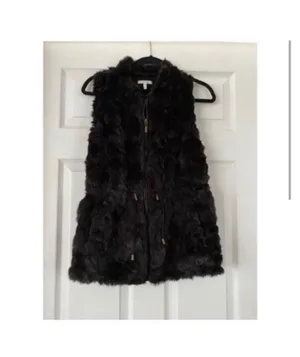 Maurices Black Vest Faux Fur thumbnail 6
