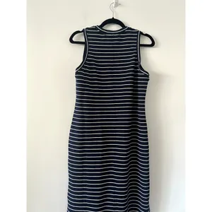Spanx AirEssentials Navy Crew Stripe Sleeveless Maxi Dress NWT Size S thumbnail 5