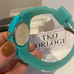 TKO Square‎ Face Watch with Silicone and Rhinestones Aqua Blue EUC thumbnail 7