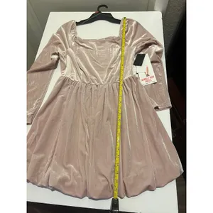 NWT Celebrity Pink Long Sleeve Velvet Bubble Hem Mini Dress thumbnail 4