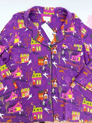 BedHead PJs Spooky Town Halloween Classic Stretch Jersey Pajama Set Full Length thumbnail 6