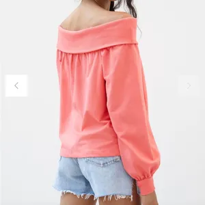 Anthropologie‎ Maeve Pink Off-The-Shoulder Pullover thumbnail 2