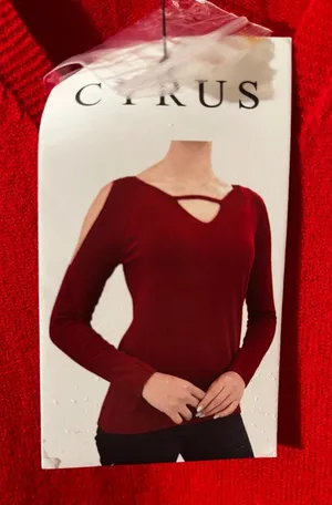 Cyrus Long Sleeve Cut-Out V-Neck Cold Shoulder Sweater thumbnail 1