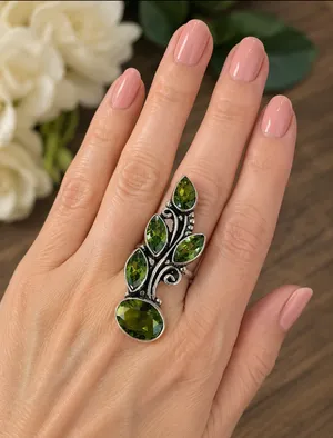 Designer Green Quartz Ring thumbnail 1