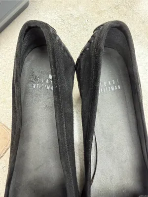 Stuart Weitzman Black Suede Bow Loafer Pumps thumbnail 7