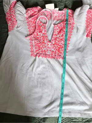 Maeve Anthropologie Embroidered Peasant Blouse White Pink Small thumbnail 8