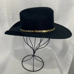 Cody James Black Wool Felt Cowboy Hat Gold Silver Metallic Band Western thumbnail 1