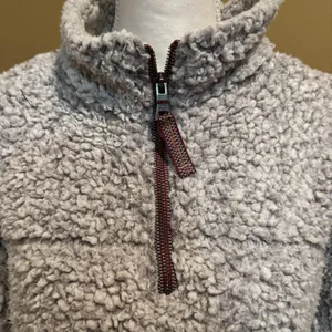 True Grit‎ Frosty Tipped Sherpa Pullover Women's Large Gray 1/4 Zip Fleece Soft thumbnail 5