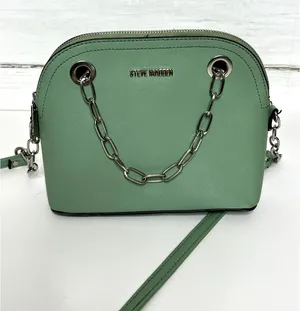 Steve Madden Sage Green Crossbody Bag Chain Detail Dome Purse Small Handbag thumbnail 1