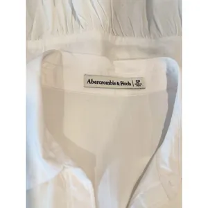 Abercrombie Fitch Dress White Puffed Poplin Mini Tiered Shirtdress Small Petite thumbnail 3
