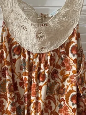 Sundance Cream Lace‎ Top Floral Summer Hippie Boho size Large thumbnail 5