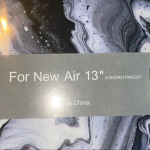 MacBook Air 13 Case A1932 A2179 A2337 Marble Hard Shell‎ Cover NWT Black thumbnail 3