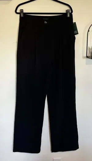 NWT Wild Fable Black Wide Leg‎ Relaxed Trouser Pants Slacks Size 10 thumbnail 1