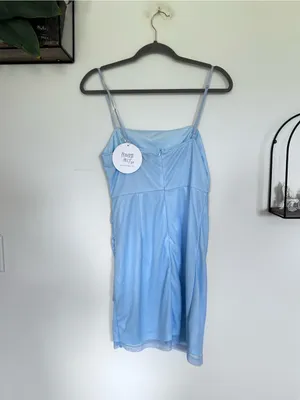 NWT Princess Polly Ocenaia Baby Blue Sparkly Sleeveless Mini Dress Size 10 thumbnail 2