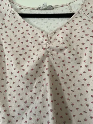Pink Rose Coquette Pink Floral Baby Tee Womens Medium Balletcore Soft Girl Y2K Feminine thumbnail 3