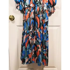 ELLIATT Vista Abstract Wrap Midi Dress Size Small Multicolor Whimsical Statement thumbnail 7