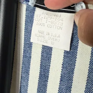 Vintage J Michelle‎ California Striped Denim Pinafore Dress Blue White Size 8 thumbnail 5