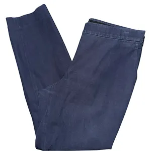 Theory Women’s Size 8 Navy Blue Thaniel Approach Cotton Stretch Trousers Pants thumbnail 6