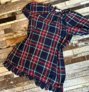 Hill‎ House Katherine Tartan Plaid Holiday Mini Nap Dress Navy Size XS thumbnail 1