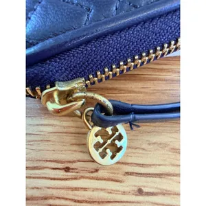 Tory Burch Fleming Zip Continental Wallet Navy Blue Quilted Leather OS Soft Luxe thumbnail 4