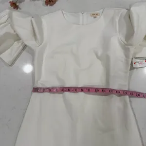 Just Me Elegant White Bell Sleeve Dress thumbnail 11