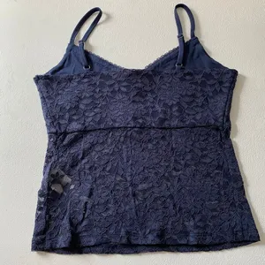NWT Hollister Navy Floral Lace Cami Top Size L Coquette Y2K Babydoll thumbnail 3