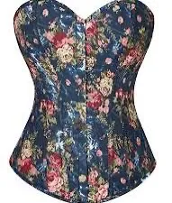 Beautiful Blue & Pink Floral corset L thumbnail 1